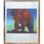 ANDY WARHOL 'Elephant', lithograph, with Leo Castelli blue stamps verso,