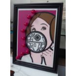 PRINCESS LEIA, by Bee Rich, bespoke made light up wall art, 99cm x 74cm.