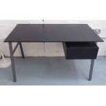 DESK, contemporary, ebonised top with drawer to the right, 124cm x 70cm x 73cm.