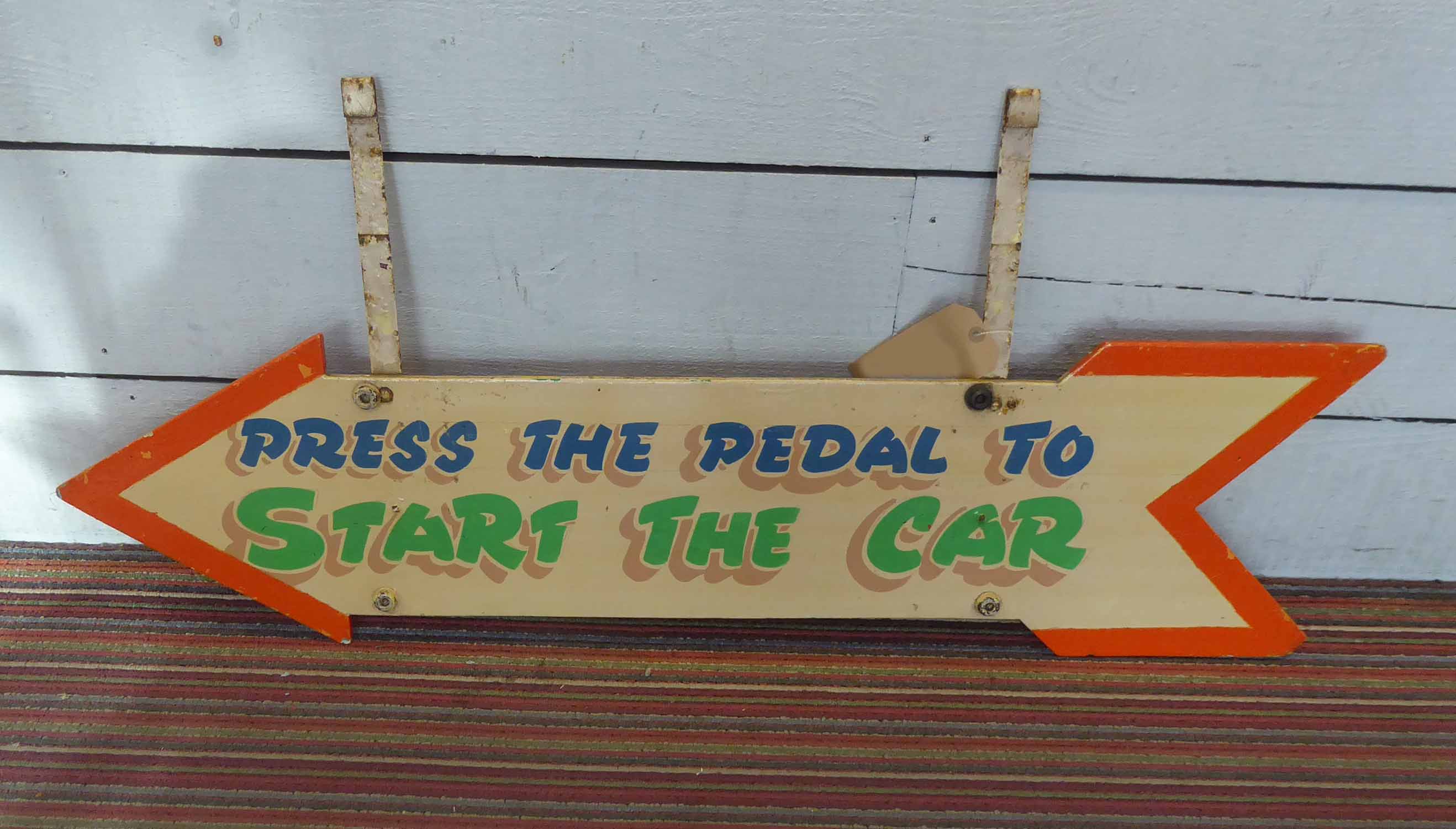 FAIRGROUND DODGEM CAR SIGNAGE, vintage 1970's, hand painted, - Image 2 of 2