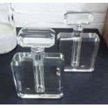 PERFUME BOTTLES, crystal glass, a large pair, boxed, classic French design display ornaments,