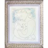 PABLO PICASSO 'Mother and Child', off set lithograph, 50cm x 40cm,