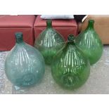 DEMI JOHNS, a set of four, vintage French provincial glass, 67cm H.