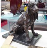 CONTEMPORARY SCHOOL, study of a blood hound, bronze, 40cm H.