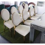 DINING CHAIRS, a set of 8, 1960's French inspired.