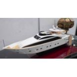 SUNSEEKER LUXURY MODEL YACHT, 90cm long, with stand.