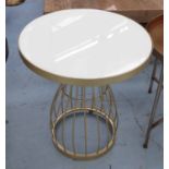SIDE TABLE, 1960's Italian style, white top, 56cm H.