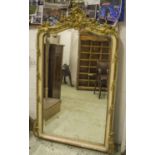 WALL MIRROR, Napoleon III, cream painted, giltwood and gesso,
