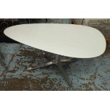 STOUBY CUMULUS COFFEE TABLE, white laminate with polished aluminium four star legs,