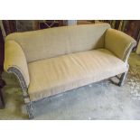 SOFA, George III style limed show frame in oatmeal fabric, 157cm W.