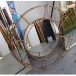 WALL MIRROR, contemporary continental cage design, 87cm diam.