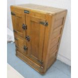 ICEBOX, oak by Brantwood with fitted interior, 83cm x 50cm x 116cm H.