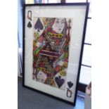 QUEEN OF SPADES, contemporary school decoupage, 145cm x 100cm.