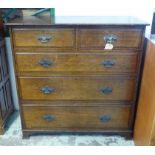 CHEST, Edwardian oak, of substantial proportions, bears plaque 'Warings, Oxford Street' and stamped,