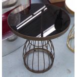 SIDE TABLE, 1960's Italian style, black top, 56cm H.