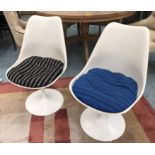 ATTRIBUTED TO KNOLL FOR EERO SAARINEN TULIP CHAIRS, circa 1970's with patterned squab cushions.