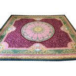 ANTIQUE EUROPEAN CARPET, 350cm x 315cm, Neoclassical design.