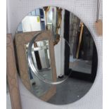 WALL MIRROR, contemporary Continental design, 110cm diam.