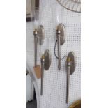 WALL LIGHTS, a set of four, French provincial inspired, 60cm H.