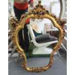 MIRROR, rococo style in a gilded frame, 96cm x 65cm.