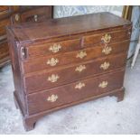 BACHELOR'S CHEST, mid 18th century George II oak,