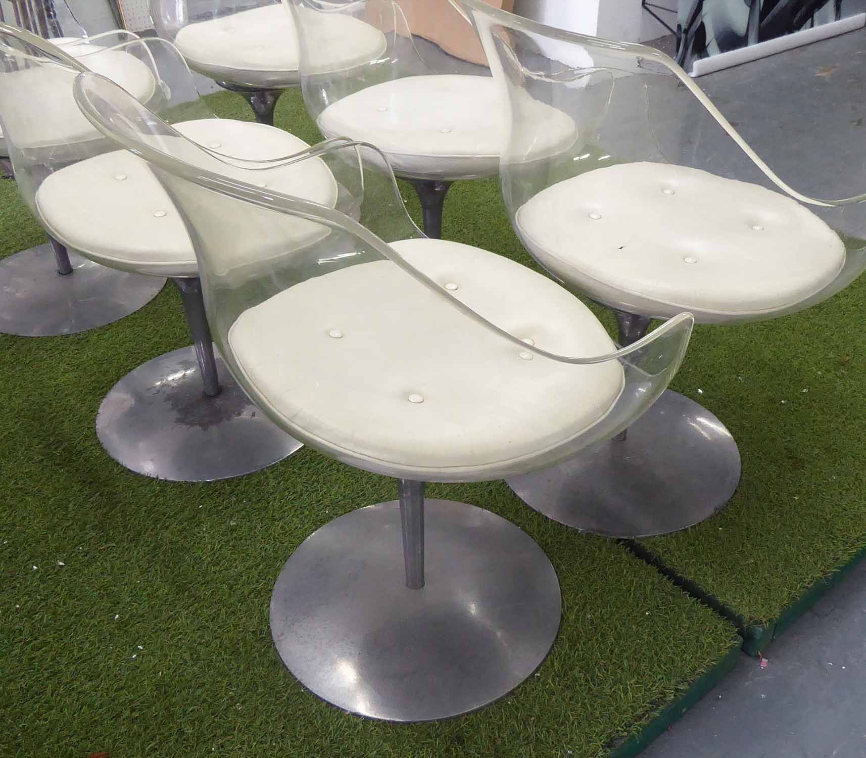 ERWINE AND ESTELLE LAVERNE CHAMPAGNE CHAIRS, a set of six, perspex, - Image 2 of 3