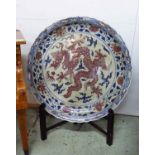 EARLY MING STYLE CHARGER ON STAND, of large proportions,