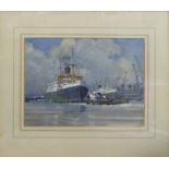 ROY GLANVILLE RBA RSMA (1911-1963) 'Preparation for Departure from King George V Dock', watercolour,