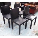 B&B ITALIA ARCADIA DINING CHAIRS BY PAOLO PIVA, a set of four, black leather, 47cm x 90cm H.