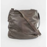 GIANNI CHIARINI FIRENZE TOTE BAG, made in Italy chocolate brown leather with silver tone hardware,