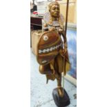 CONTEMPORARY SCHOOL, The Dahomey Warrior, gilt and patinated metal, 96cm H.