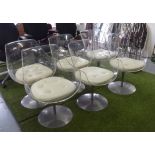 ERWINE AND ESTELLE LAVERNE CHAMPAGNE CHAIRS, a set of six, perspex,