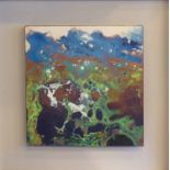 JACK EDMONDS 'Delta 1', 2018, acrylic and metallic paint on canvas, 80cm x 80cm, prov Gallery 508,