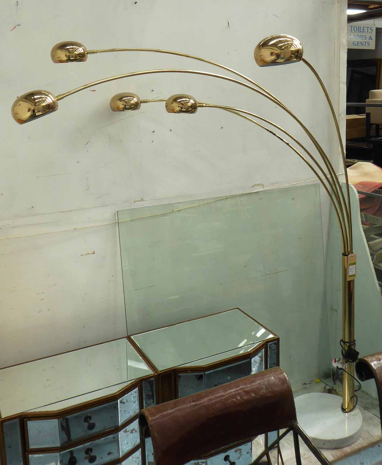 FLOOR LAMP, 1960's Italian style, 200cm H.