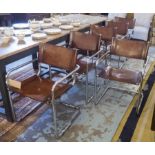 DINING ARMCHAIRS, a set of eight,