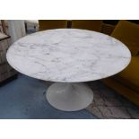 KNOLL TULIP DINING TABLE, by Eero Saarinen, arabescato marble top, 137cm diam x 73cm H.