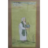 AN INDIAN MINIATURE PAINTING OF A MULLAH; and another of Emperor Aurangzeb.