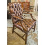 GAINSBOROUGH ARMCHAIRS, a pair, George III design mahogany,