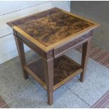 DAVID LINLEY 'CLASSIC' BEDSIDE TABLE, with a drawer and lower shelf in figured walnut,