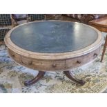 LIBRARY DRUM TABLE,