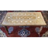 ANGLO-INDIAN LOW TABLE, bone inlaid,