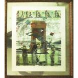 MOHAMMED EL RAWAS 'Aqua', lithograph, signed, titled and A.P., 70cm x 49cm, framed and glazed.