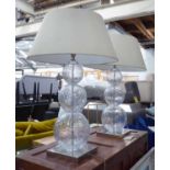 PORTA ROMANA LARGE PASTEUR TABLE LAMPS, a pair, with shades, 76cm H.