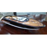 RIVA MODEL BOAT, 90cm L with stand.