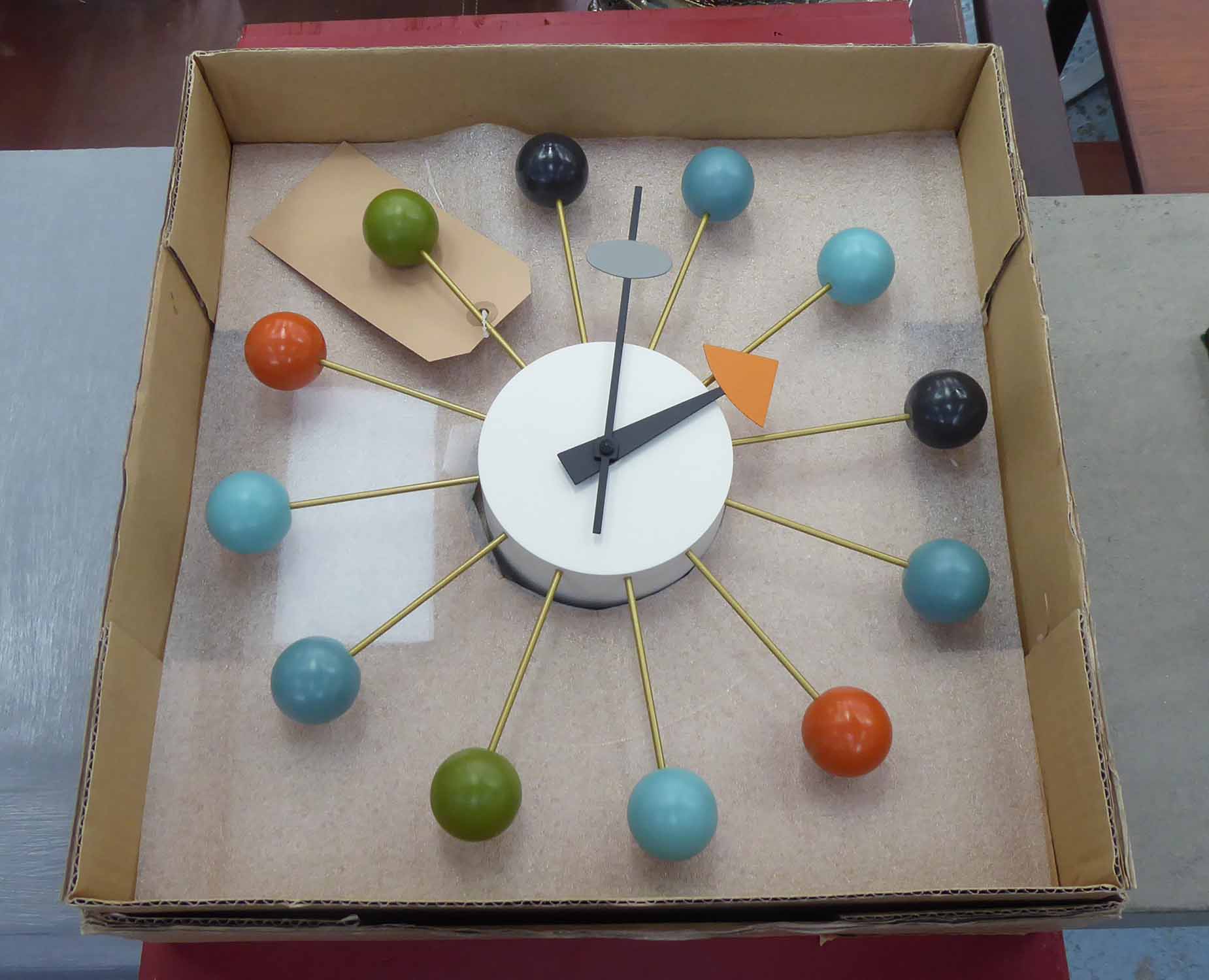 VITRA BALL CLOCK BY GEORGE NELSON, with box, 32cm Diam.