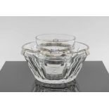 BACCARAT CRYSTAL CAVIAR DISH, with silver plated mounts.