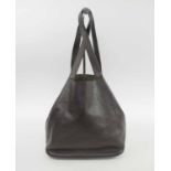 HERMÈS LARGE PICOTIN TOTE HANDBAG, in chocolate brown leather with palladium hardware,