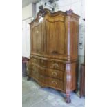 LINEN PRESS, Dutch, possibly sabicu, circa 1770, of very substantial proportions,