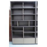 MOLTENI & C BOOKCASE, with drawers to the base, 234cm x 149cm x 40cm.