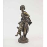 ÉTIENNE HENI DUMAIGE (1830-1888), a very fine bronze of a scantily clad maiden and her child,